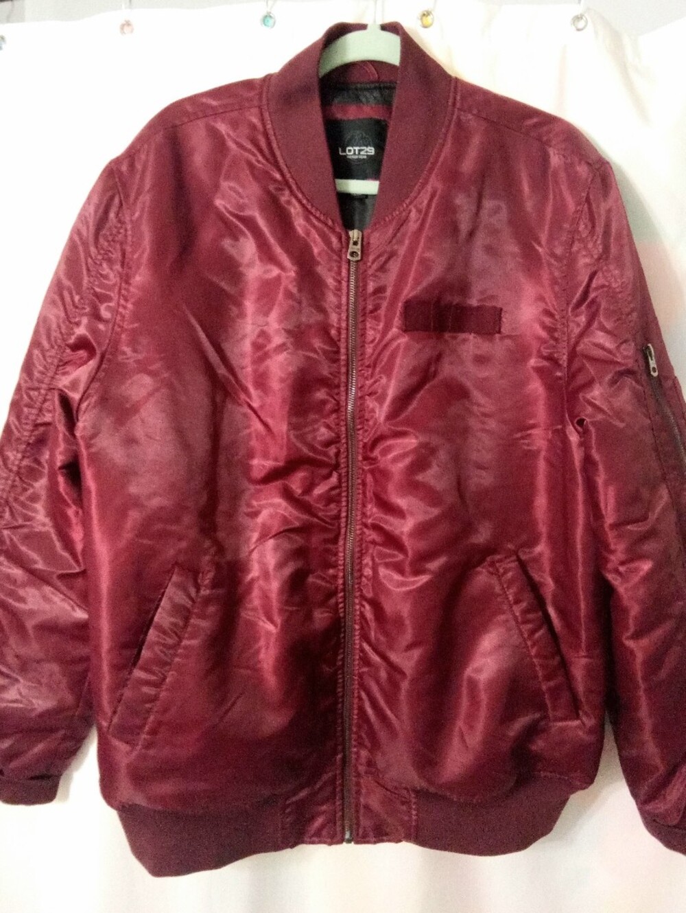 Lot 29 Mens Bomber Jacket Insulated Metal Zippers Varsity Ribbed Cuffs Waist L